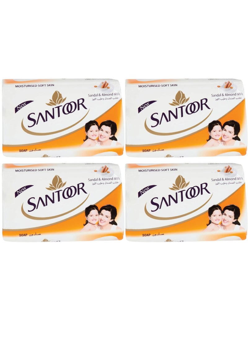 سانتور صابون سنطور 125 جم-صندل ولوزx4 قطع - Image 1